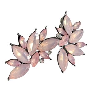 Pink Earrings Rhinestone Pageant Prom Formal Spring Stud Gala Elegant Soft Glam